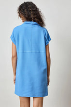 Load image into Gallery viewer, Rolled Sleeve Seamed Dress - Bluejay
