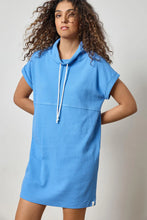 Load image into Gallery viewer, Rolled Sleeve Seamed Dress - Bluejay
