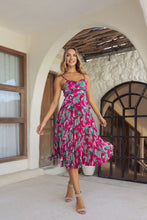 Load image into Gallery viewer, Donna Raspberry Floral Dress

