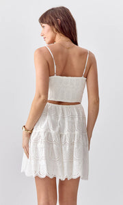 Llana Eyelet Mini Dress - White