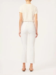 Mara Straight Mid Rise Jeans - White